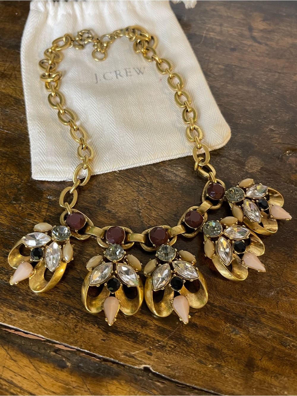 Floral purple-black J. Crew statement necklace
